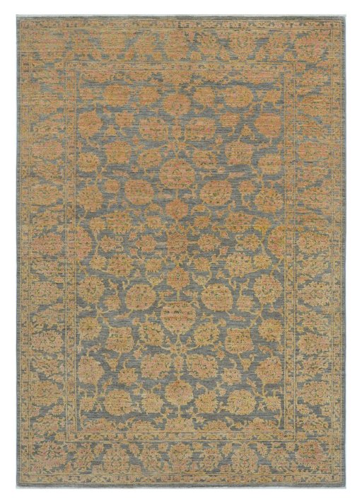 Full view of New Farahan rug from Pakistan, 239 × 161 cm in Gray tones