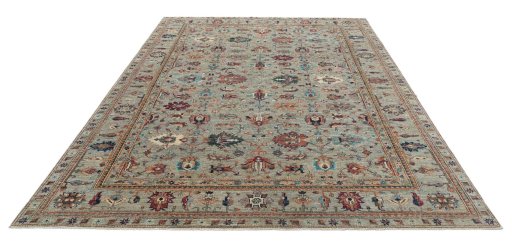 Surface texture of New Kazak rug with natural Wool and intricate pattern