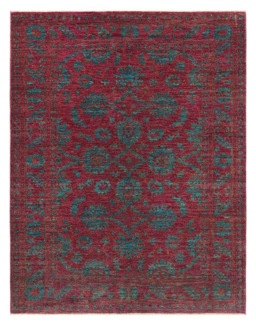 Full view of New Farahan rug from Pakistan, 195 × 149 cm in Red tones