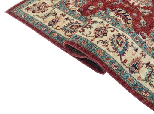 Close-up detail of New Farahan rug from Pakistan showing Wool weave