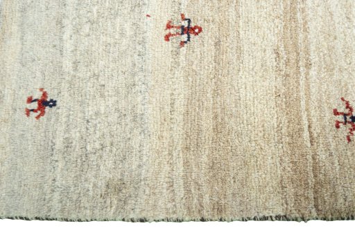 Close-up detail of New Persian Gabbeh rug from Iran / Persia showing Wool weave