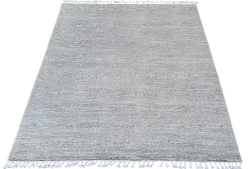 Corner detail of New Morocco rug showing border pattern and Wool pile