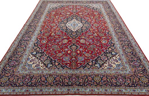 Surface texture of New Kashan rug with natural Cork and intricate pattern