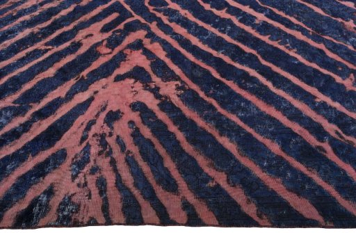 Close-up detail of 1970s Vintage rug from Pakistan showing Wool weave