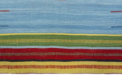 Central medallion detail of New Kilim Sofre rug from Turkey