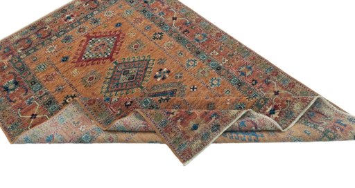 Central medallion detail of New Kazak rug from Pakistan
