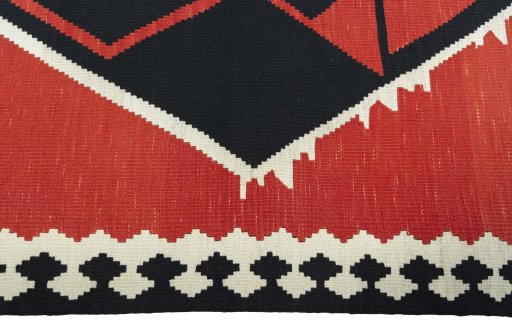 Close-up detail of New Modern Design rug from Turkey showing Wool weave