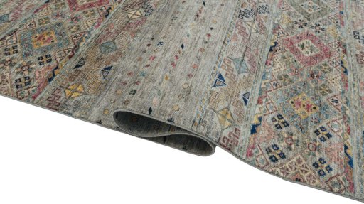 Close-up detail of New Samarkand rug from Pakistan showing Wool weave
