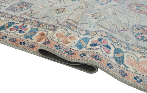 Close-up detail of New Kazak rug from Pakistan showing Wool weave