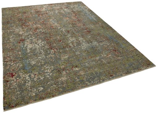 Corner detail of New Mahli rug showing border pattern and Wool pile