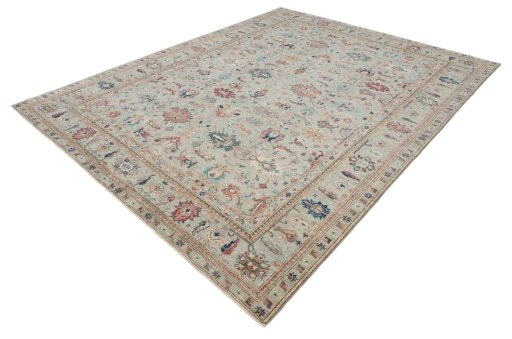 Close-up detail of New Kazak rug from Pakistan showing Wool weave