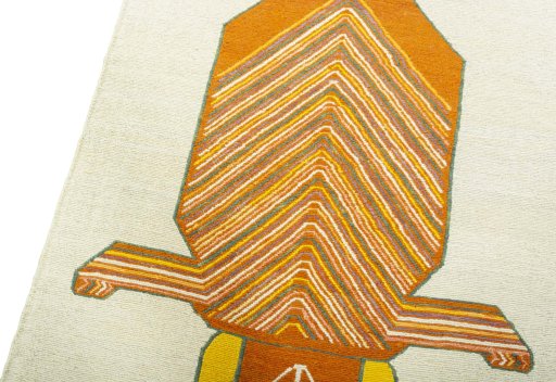 Surface texture of New Kilim Dastan rug with natural Wool and intricate pattern