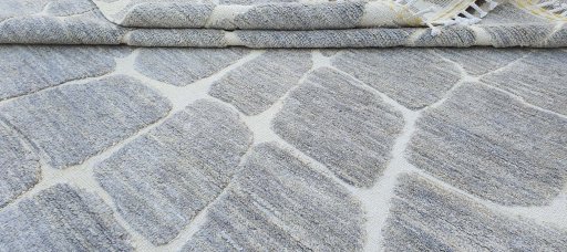 Close-up detail of New Morocco rug from Pakistan showing Wool weave