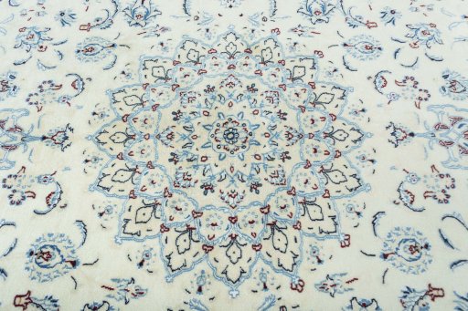 Central medallion detail of New Nain rug from Iran / Persia
