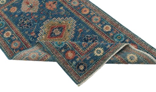 Central medallion detail of New Kazak rug from Pakistan