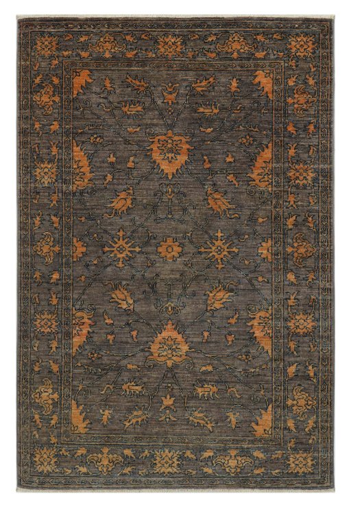 Full view of New Farahan rug from Pakistan, 146 × 98 cm in Brown tones