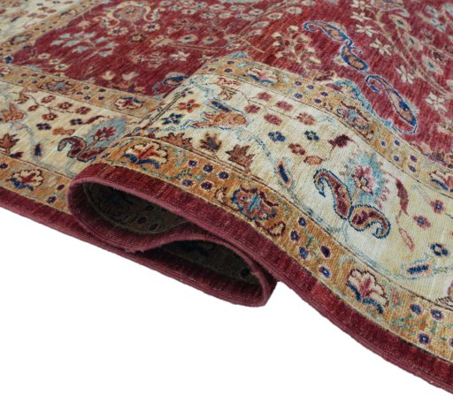 Close-up detail of New Farahan rug from Pakistan showing Wool weave