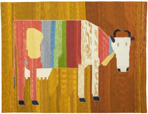 Full view of New Kilim Dastan rug from Turkey, 253 × 195 cm in Multi Color tones