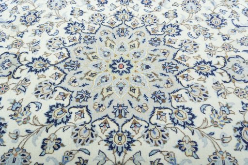 Central medallion detail of 2000s Kashan rug from Iran / Persia