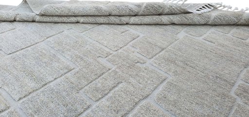 Close-up detail of New Morocco rug from Pakistan showing Wool weave