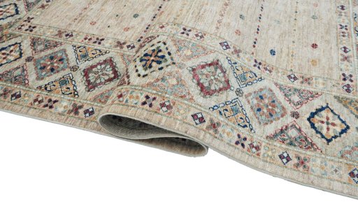 Close-up detail of New Samarkand rug from Pakistan showing Wool weave