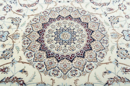 Central medallion detail of New Nain rug from Iran / Persia
