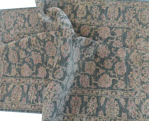 Full view of New Farahan rug from Pakistan, 196 × 148 cm in Gray tones