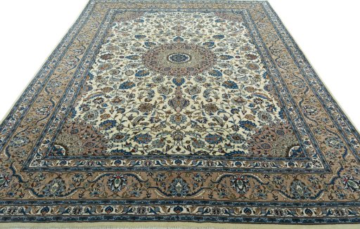 Surface texture of 2000s Kashmar rug with natural Wool and intricate pattern