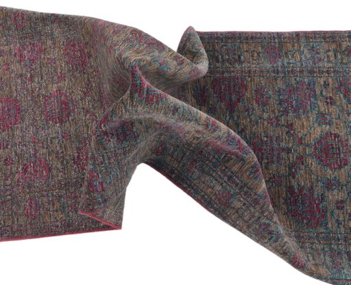 Full view of New Farahan rug from Pakistan, 249 × 81 cm in Brown tones