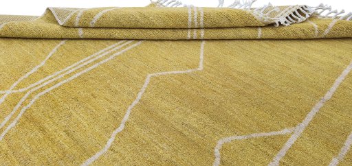 Close-up detail of New Morocco rug from Pakistan showing Wool weave