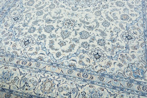 Close-up detail of New Nain rug from Iran / Persia showing Wool weave