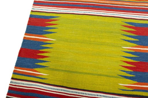 Surface texture of New Kilim Sofre rug with natural Wool and intricate pattern