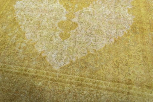 Close-up detail of 1970s Vintage rug from Pakistan showing Wool weave