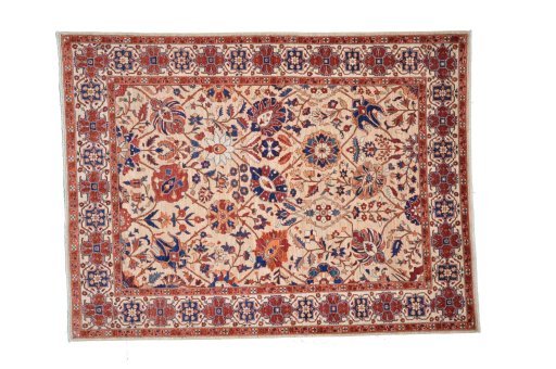Full view of New Ariana rug from Pakistan, 227 × 171 cm in Beige tones