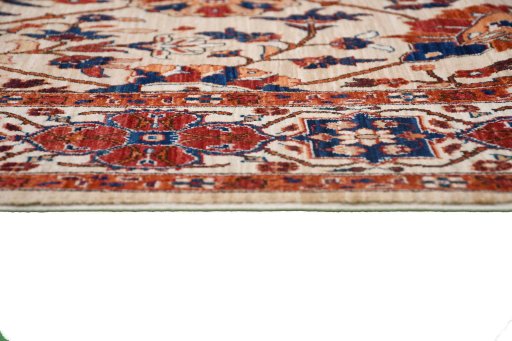 Full view of New Ariana rug from Pakistan, 227 × 171 cm in Beige tones