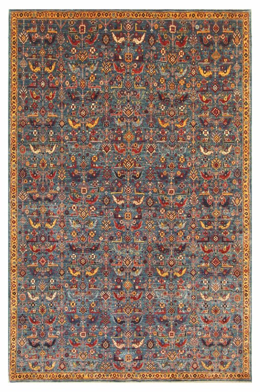Full view of New Ariana rug from Pakistan, 259 × 170 cm in Blue tones