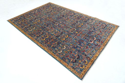 Close-up detail of New Ariana rug from Pakistan showing Wool weave