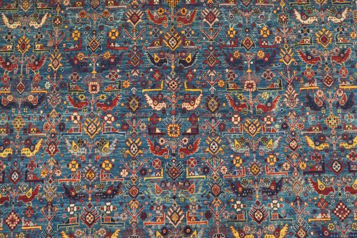 Full view of New Ariana rug from Pakistan, 259 × 170 cm in Blue tones