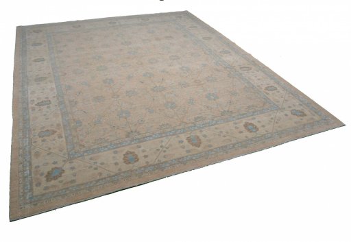 Backside of handmade New Haj-jalili rug showing knot structure and weave density
