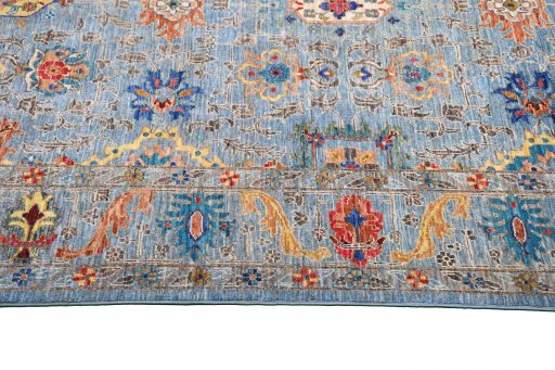 Close-up detail of New Haj-jalili rug from Pakistan showing Wool weave