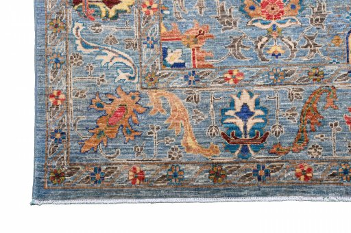 Full view of New Haj-jalili rug from Pakistan, 204 × 151 cm in Blue tones