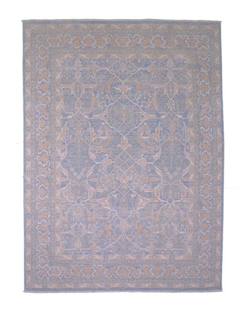 Full view of New Haj-jalili rug from Pakistan, 369 × 273 cm in Blue tones
