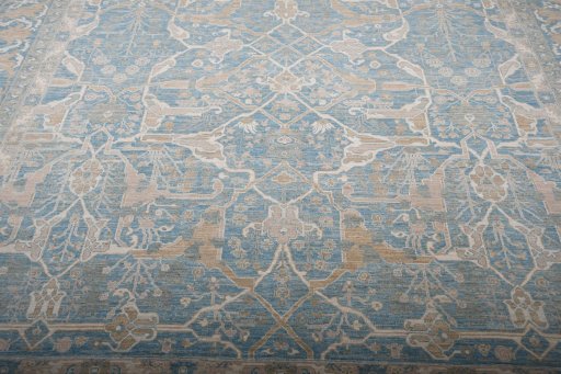 Backside of handmade New Haj-jalili rug showing knot structure and weave density