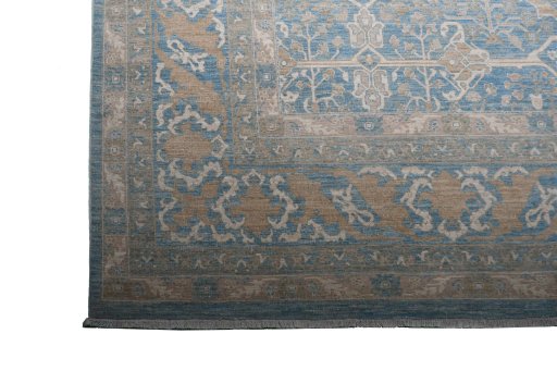 Full view of New Haj-jalili rug from Pakistan, 369 × 273 cm in Blue tones