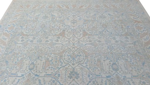 Backside of handmade New Haj-jalili rug showing knot structure and weave density