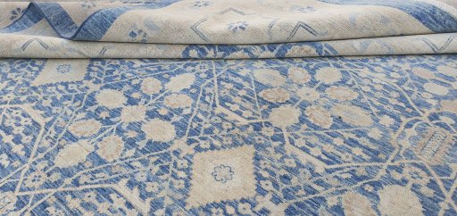 Full view of New Haj-jalili rug from Pakistan, 415 × 305 cm in Blue tones