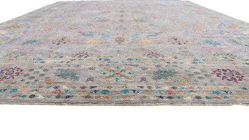 Corner detail of New Haj-jalili rug showing border pattern and Wool pile