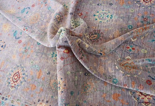 Backside of handmade New Haj-jalili rug showing knot structure and weave density