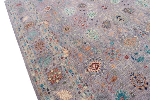 Backside of handmade New Haj-jalili rug showing knot structure and weave density