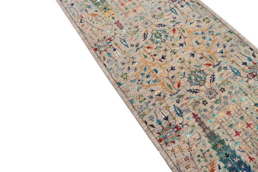 Backside of handmade New Haj-jalili rug showing knot structure and weave density